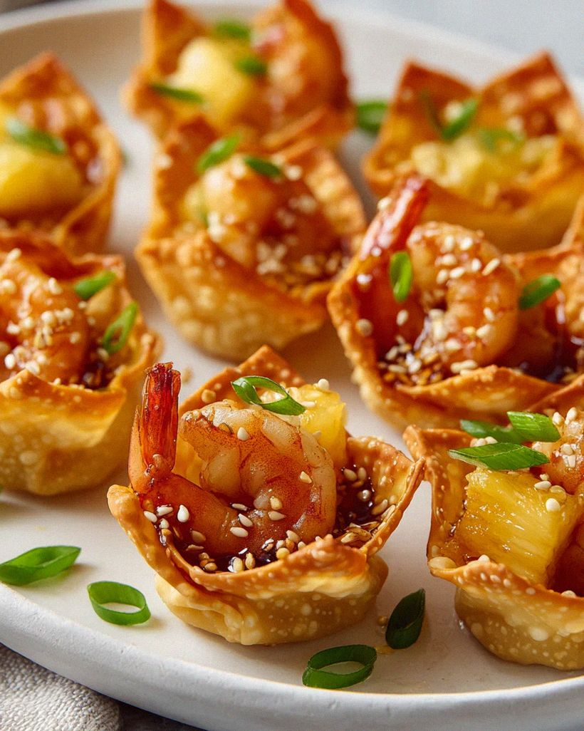 Ananas-Teriyaki-Wonton mit Garnelen – Schritt 1