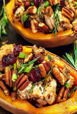 Cranberry Pekannuss Hühnchen in Süßkartoffeln