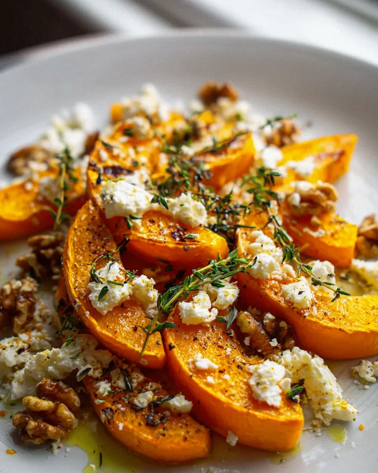 Knuspriger Ofenkürbis mit Feta & Walnüssen – Einfach Lecker!