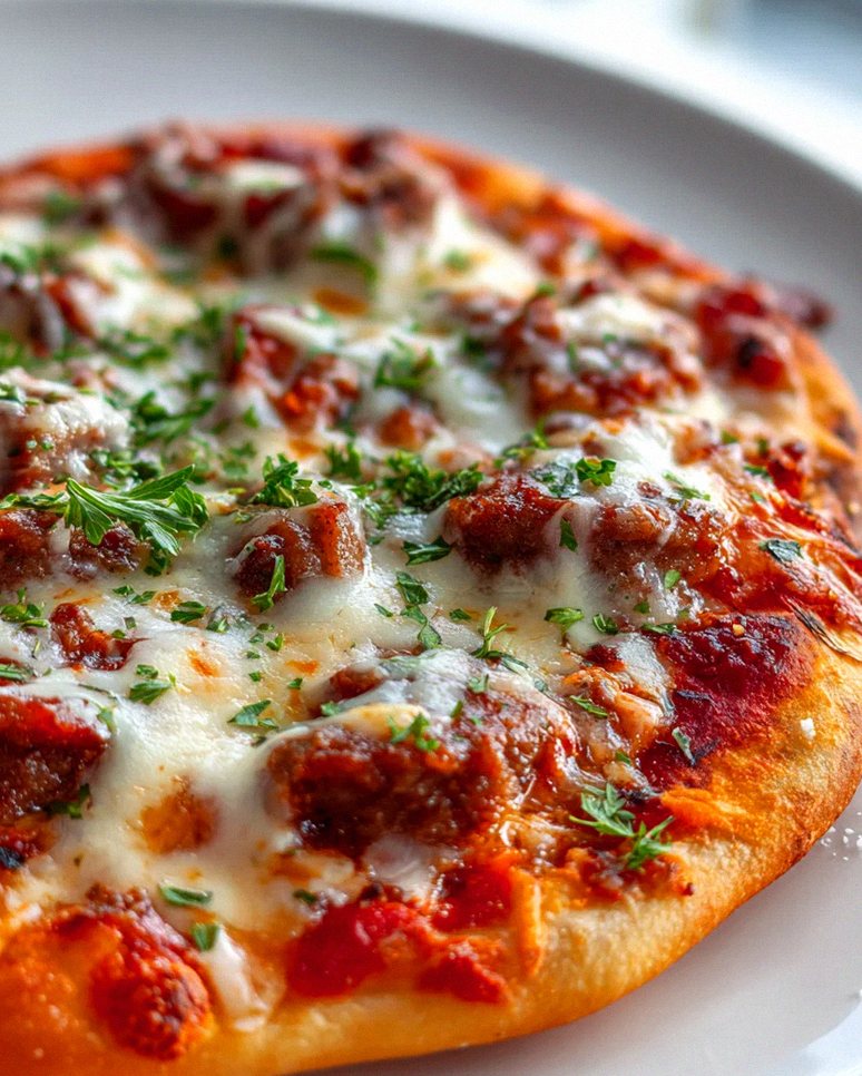 Köstliche Wurstgulasch-Fladenpizza