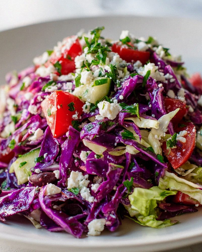 Mediterraner Slaw mit Feta, Oliven & frischen Kräutern – Schritt 1