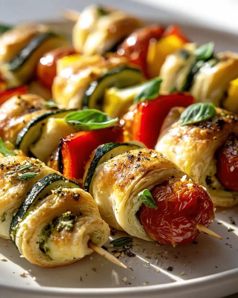 Mini Blätterteigspieße mit Pesto-Gemüse-Füllung genießen! – Schritt 1