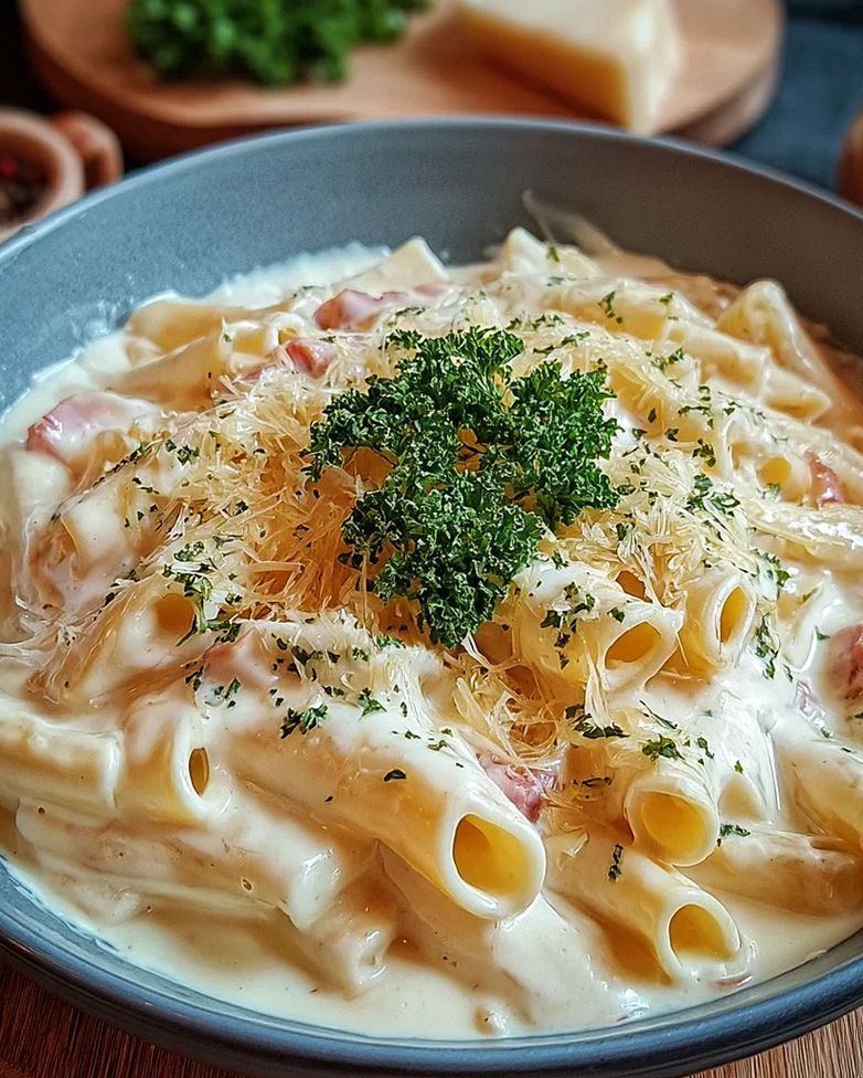 Nudeln in Käse Sahne Soße