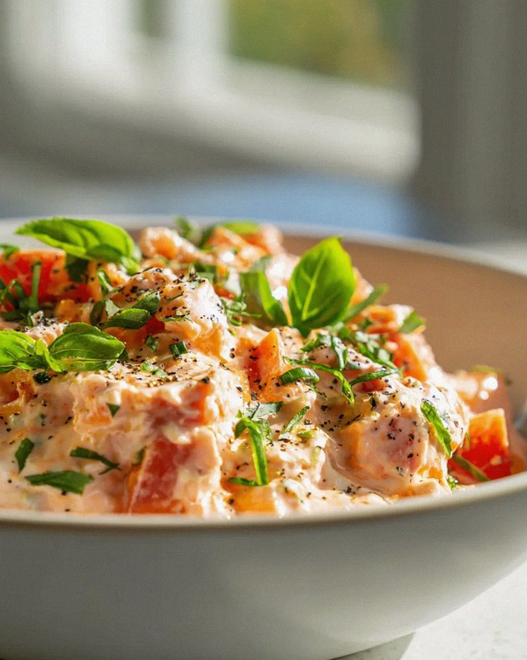 Tomaten Frischkäse Dip mit Basilikum – Schnell, Cremig, Lecker! – Schritt 2
