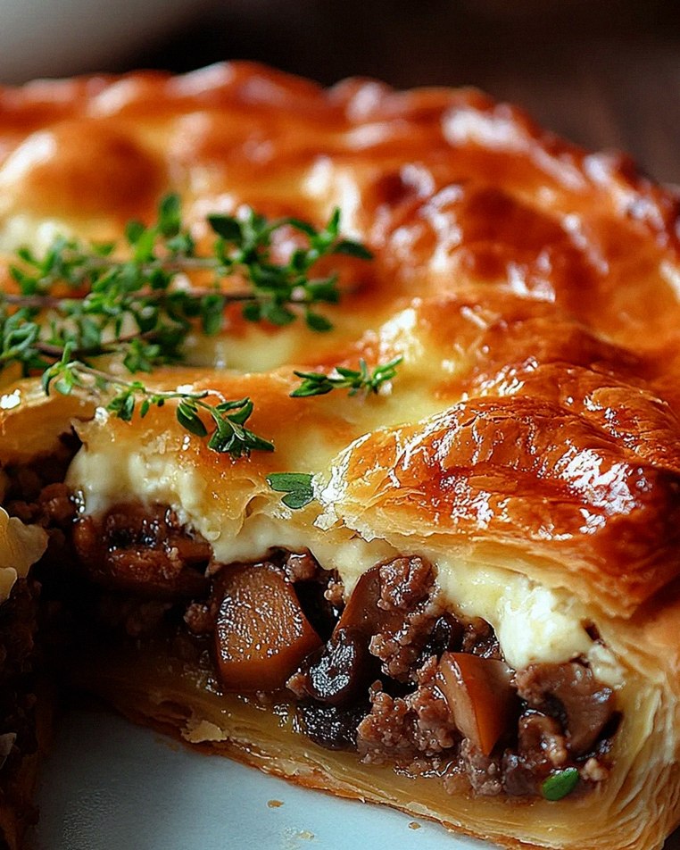 Torte mit Pilzen, Hackfleisch und Käse – Schritt 1