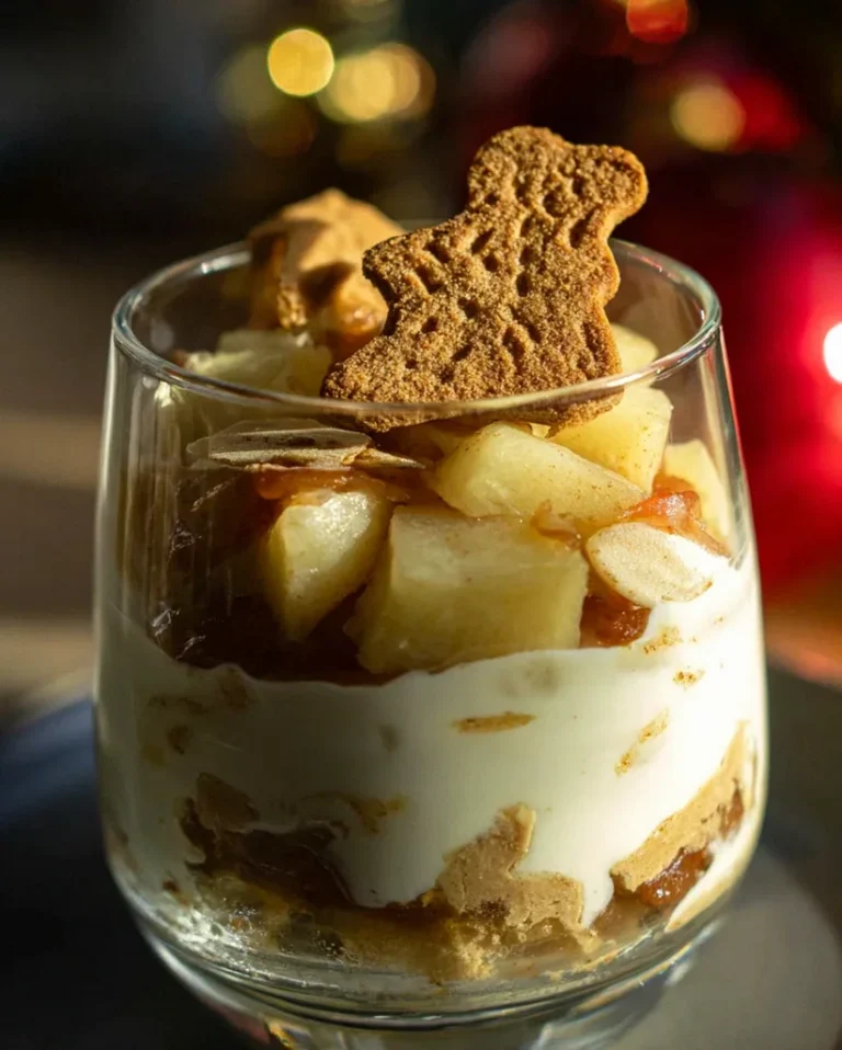 Winterliche Spekulatius-Creme mit Bratapfelkompott
