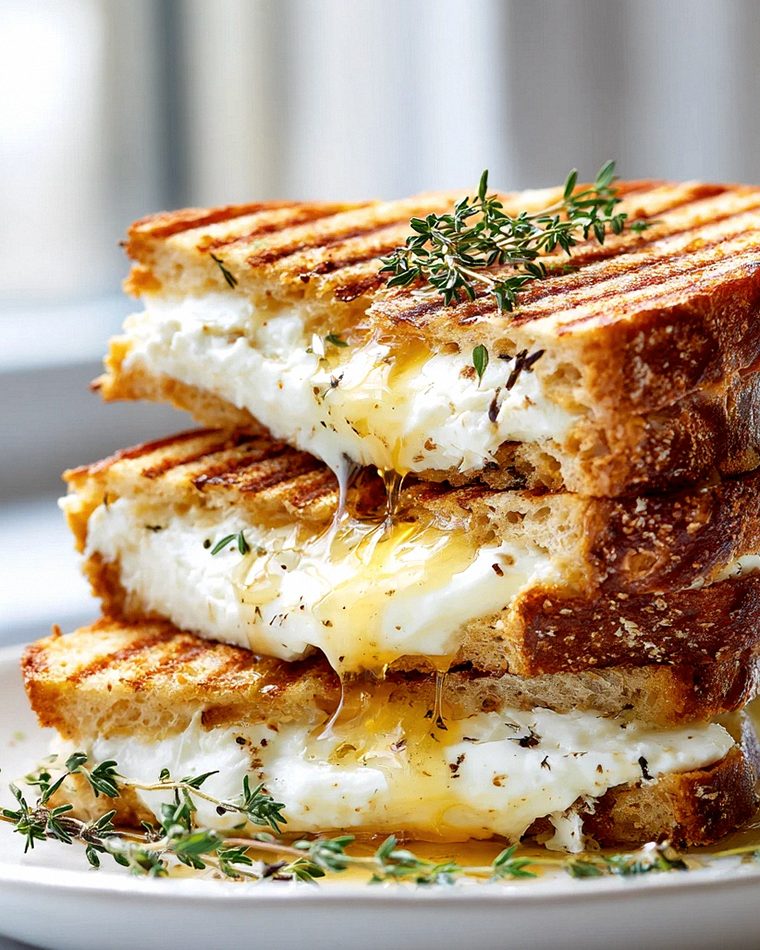 Ziegenkäse Grilled Cheese mit Honig – Süß & Salzig Genuss